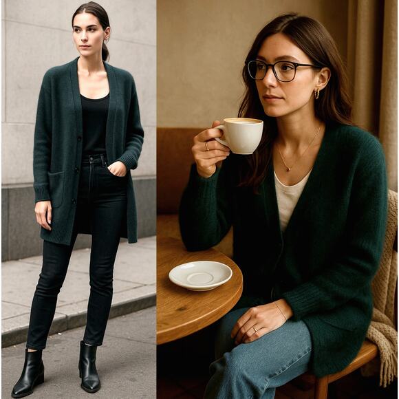 Isabel Marant Sweaters - NEW! Isabel Marant S Kid Mohair $599 Long Cardigan Sweater Oversized Teal Green